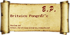 Britvics Pongrác névjegykártya